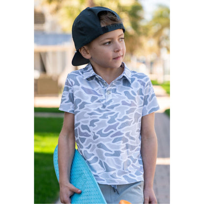 BURLEBO YOUTH POLO - WHITE CAMO