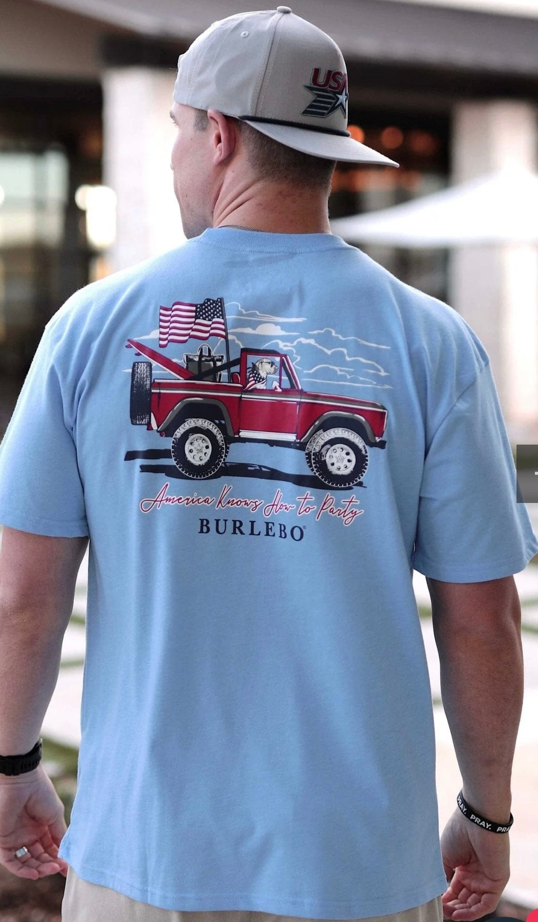 Burlebo America Knows How to Party Tee - Heather Periwinkle