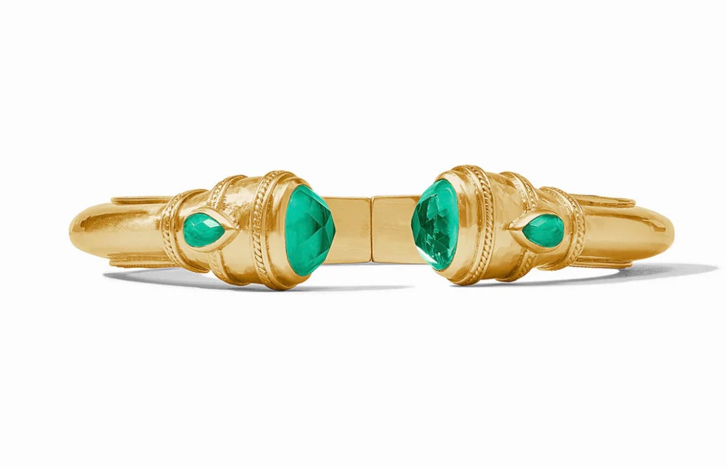 Julie Vos Cannes Demi Cuff Iridescent Emerald Green