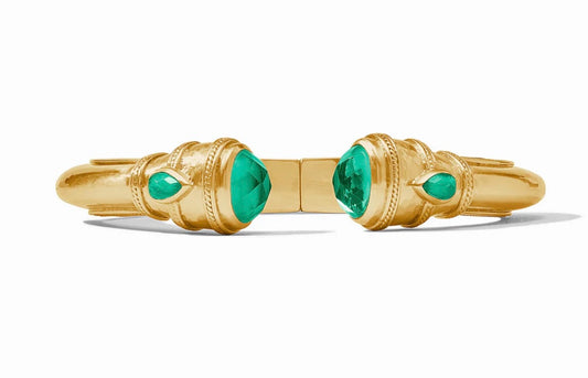 Julie Vos Cannes Demi Cuff Iridescent Emerald Green