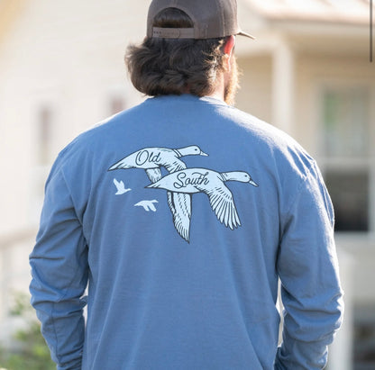 Old South Two Tone Ducks L/S Midnight Blue