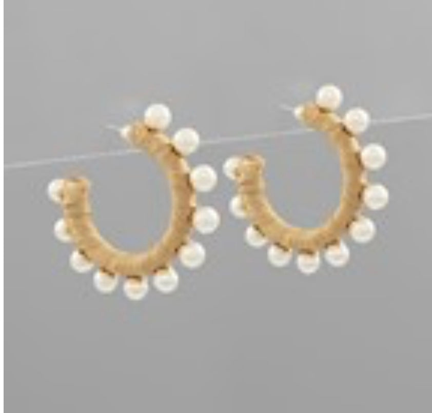 Raffia & Pearl Earrings