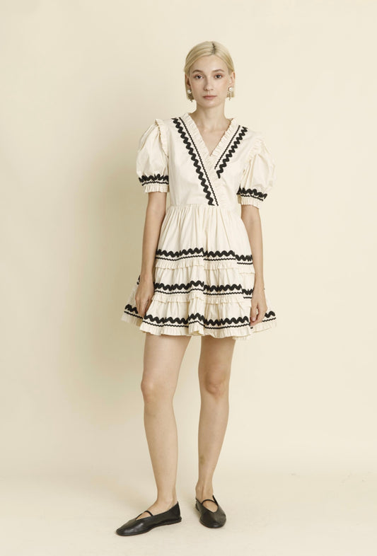 Tia Ric Rac Ivory Dress