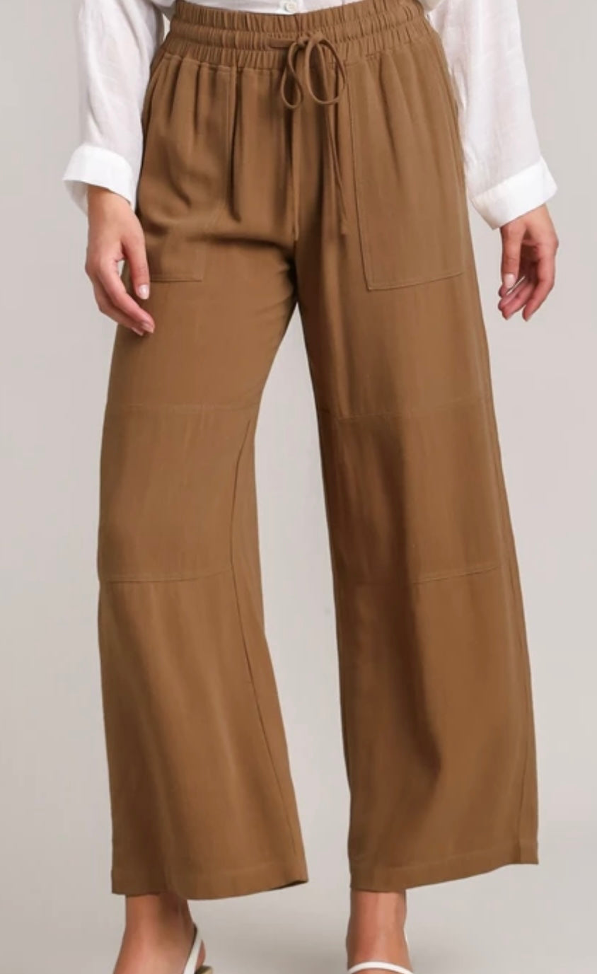 Camel Linen Blend Pants