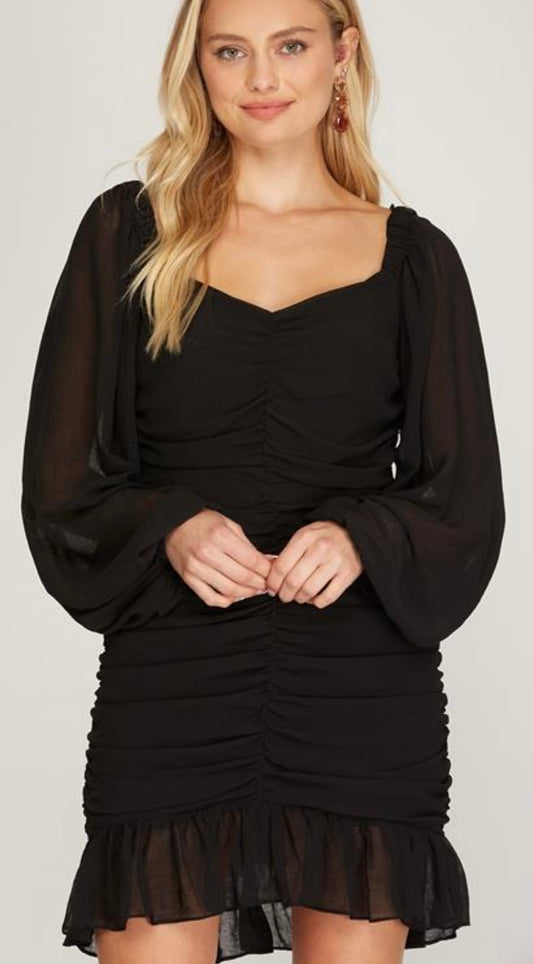 Zoe Black Woven Black Dress