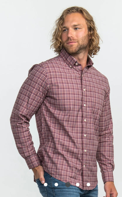 Southern Shirt Red Mahogany Sanford Check Button Up