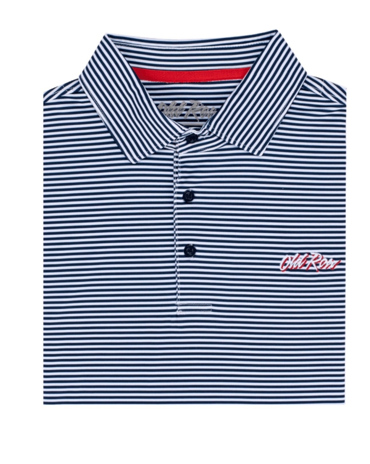 Old Row Striped Polo Navy