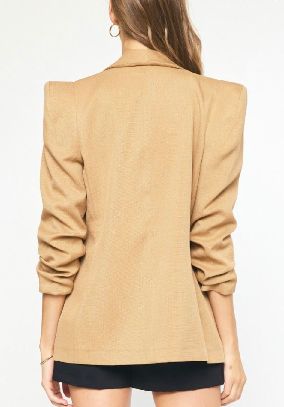 Khaki 3/4 Sleeve Blazer