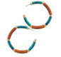 Teal Resin & Wood Hoops
