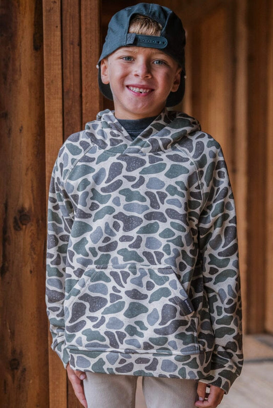 Burlebo Youth Fleece Hoodie in Classic Deer Camo