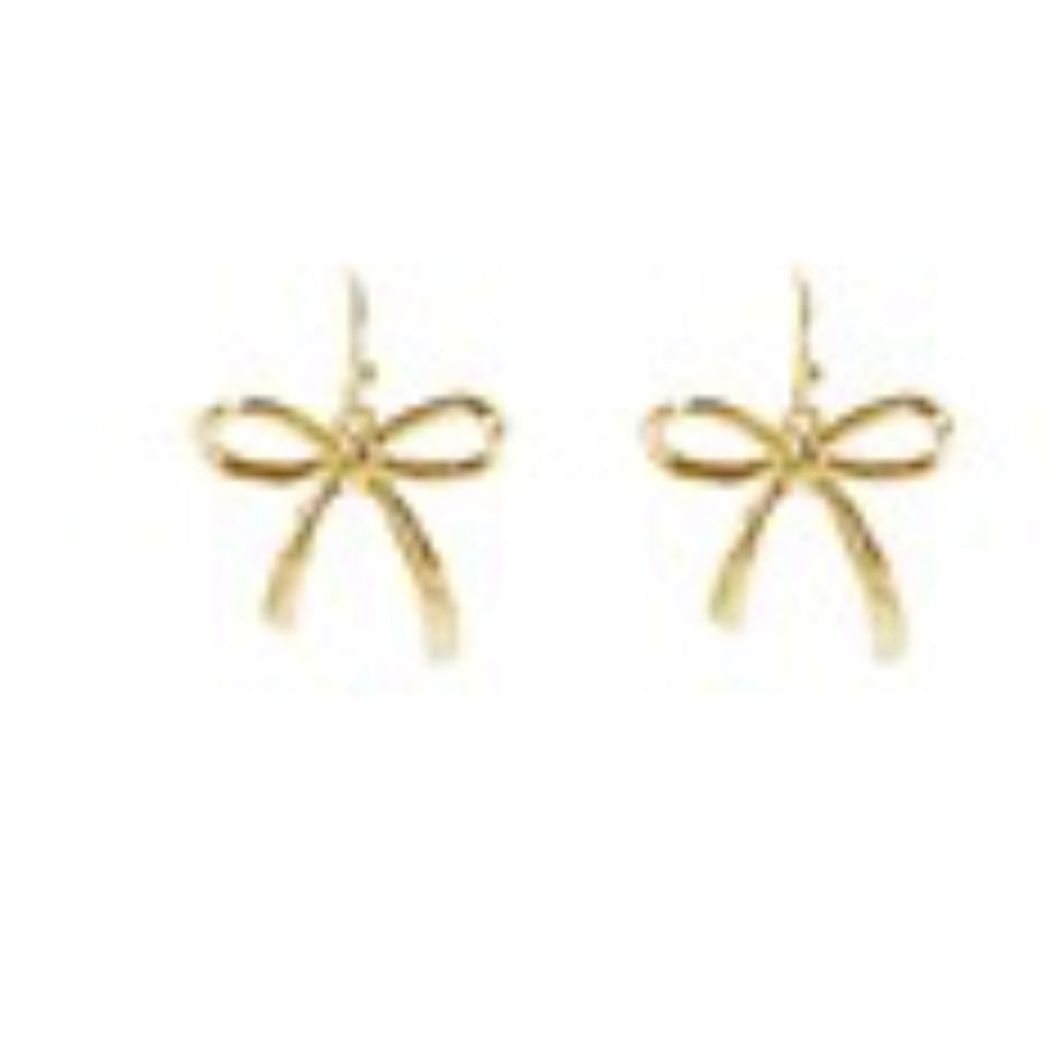 Pretty in gold bow earrings