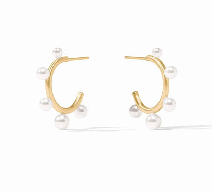 Julie Vos Hydra Stone Hoop Pearl Medium