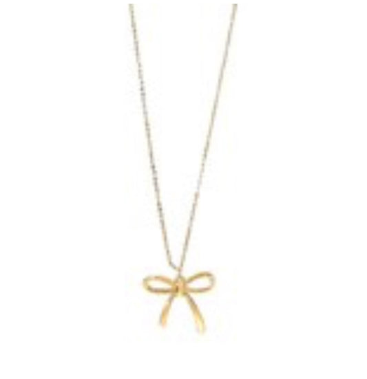 Gold bow necklace