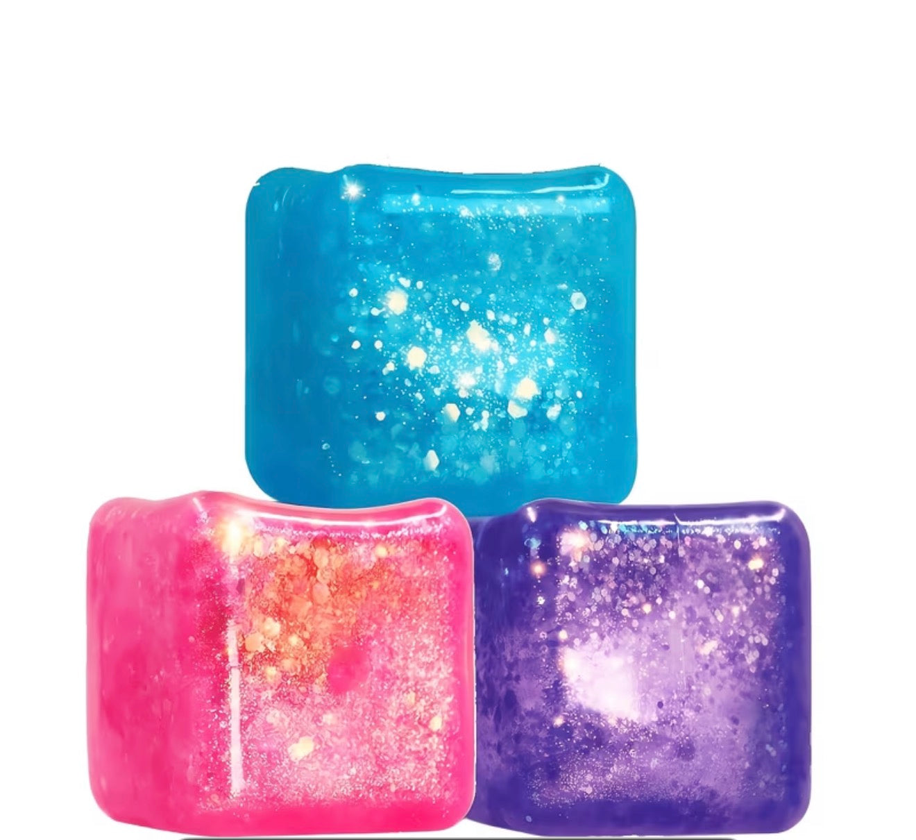 Squishy Cube (Solid, Swirl, Glitter)