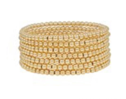 Gold 7 Row 4 mm bead bracelet