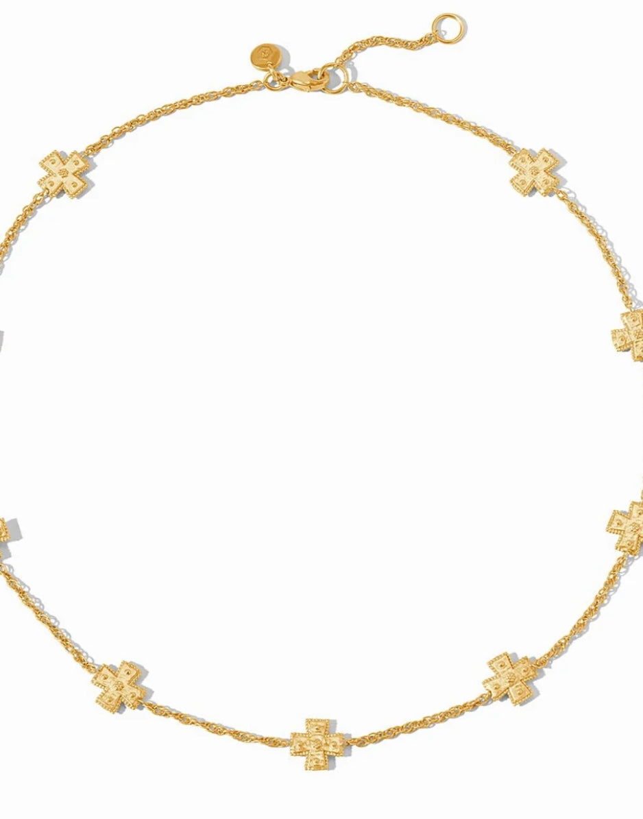 Julie Vos Malta Canterbury Delicate Station Necklace