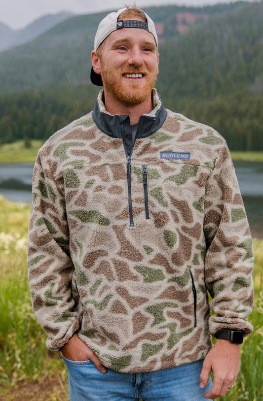 Burlebo Sherpa Quarter Zip in Alpine Camo