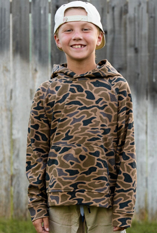 Burlebo Youth Fleece Hoodie in Gauge Camo