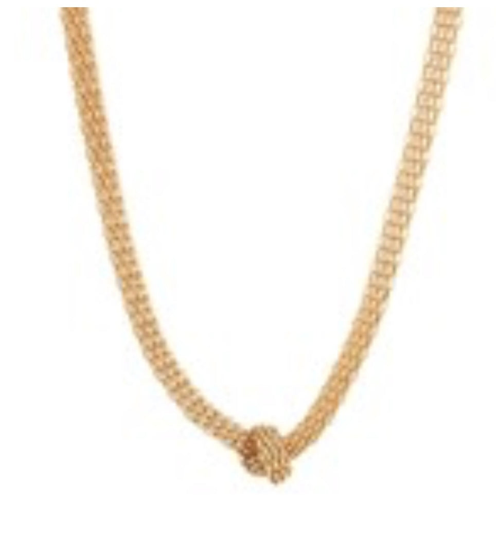 Textured knotted brass chain