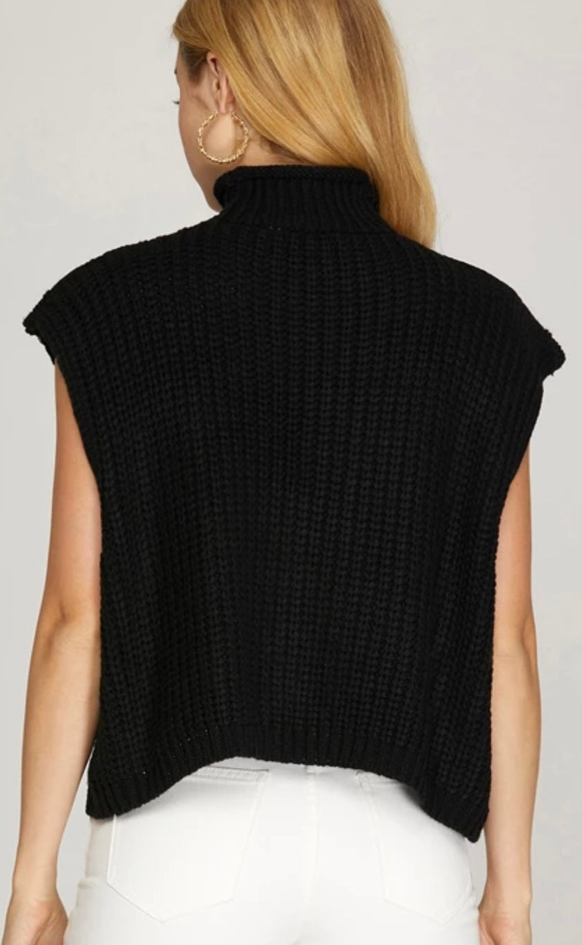 Madison Mock Neck Sleeveless Sweater