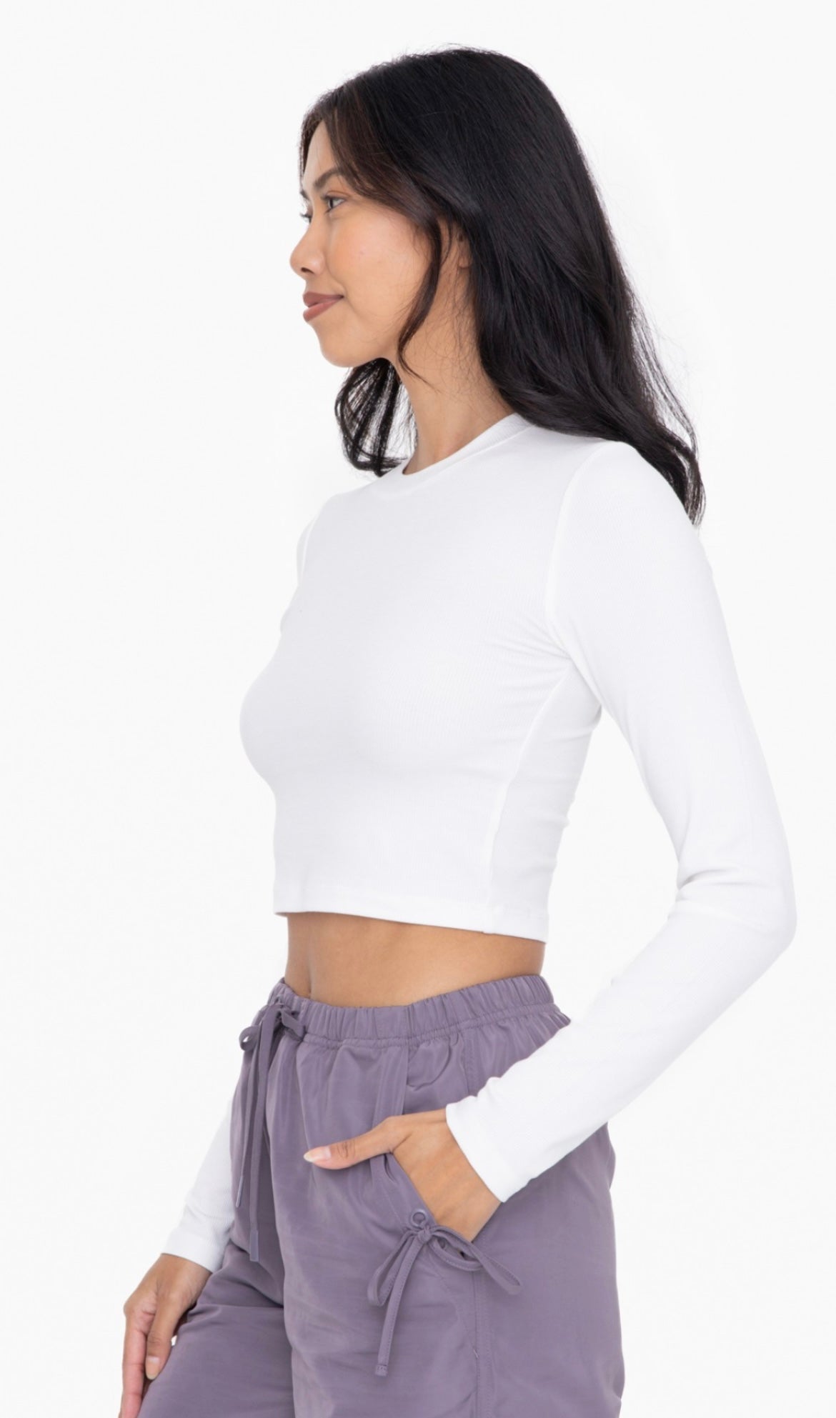 Ribbed long sleeved crop top