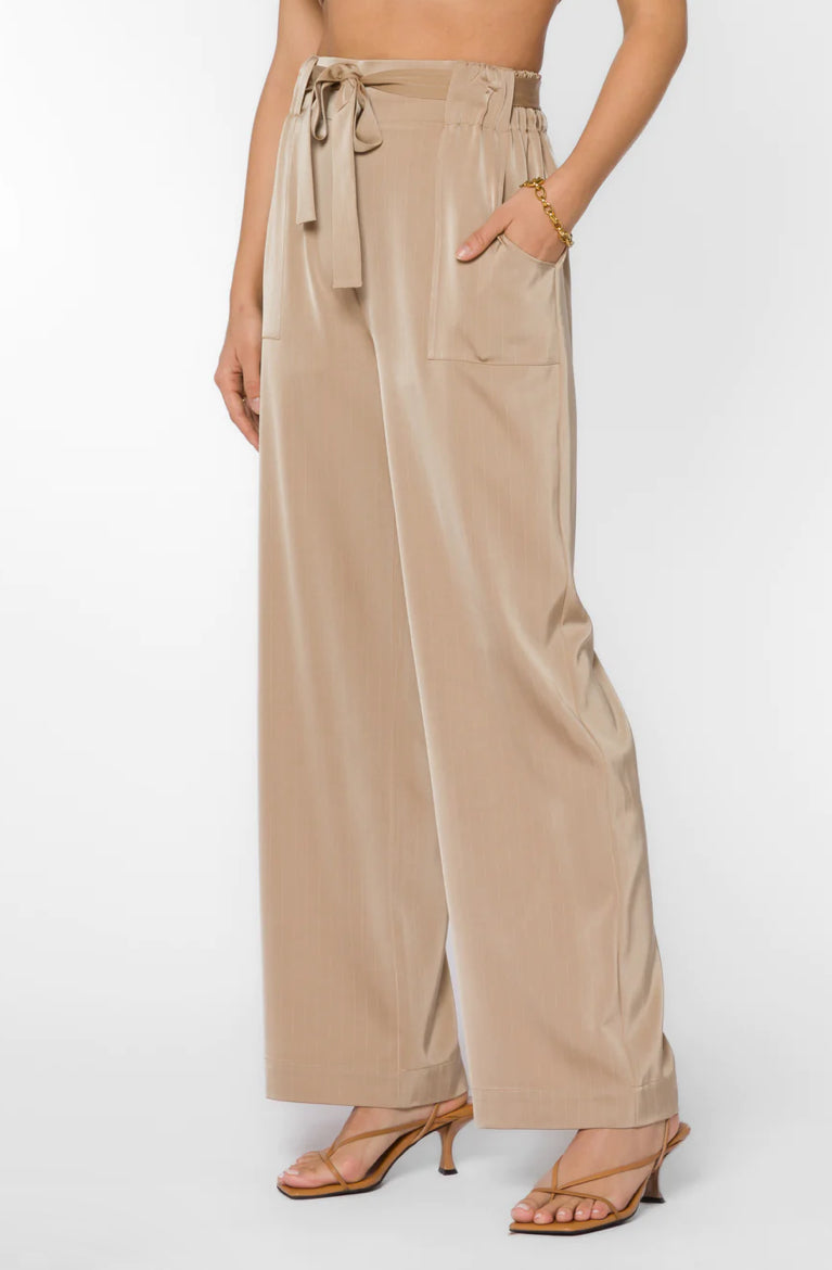 Taupe Pinstripe Pants