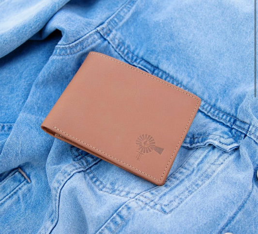 Old South Leather Bi-Fold Wallet Tan