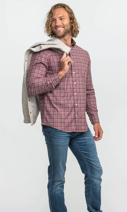 Southern Shirt Red Mahogany Sanford Check Button Up