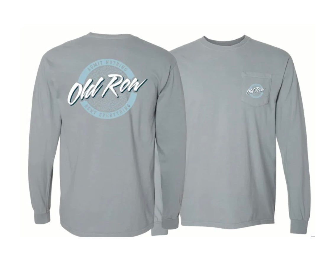 Old Row Circle Grey w/ light blue long sleeve tee