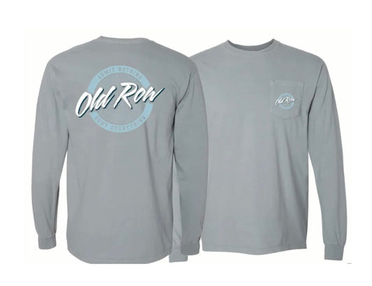 Old Row Circle Grey w/ light blue long sleeve tee