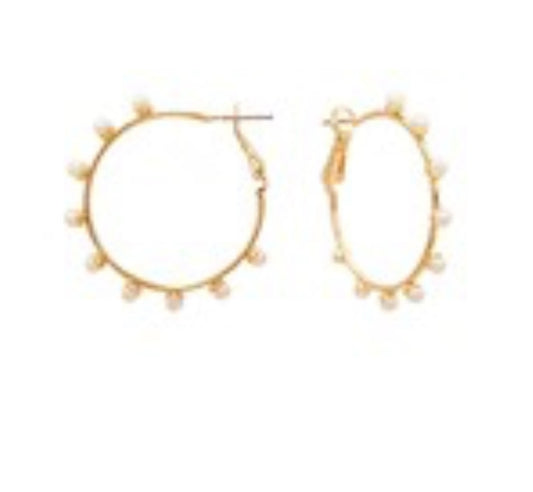 Gold and pearl hoops