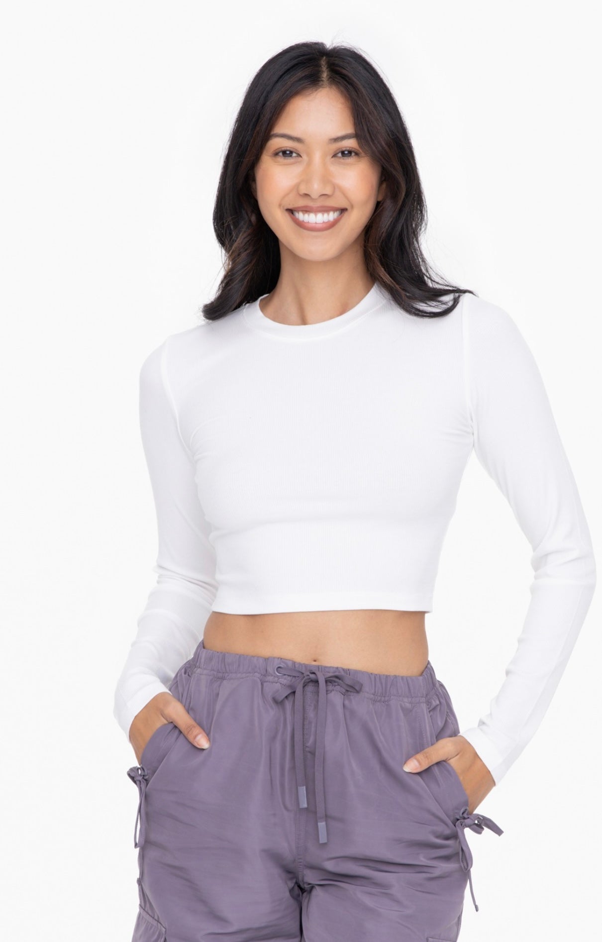 Ribbed long sleeved crop top