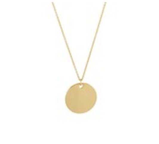 Gold Disk Pendant Necklace