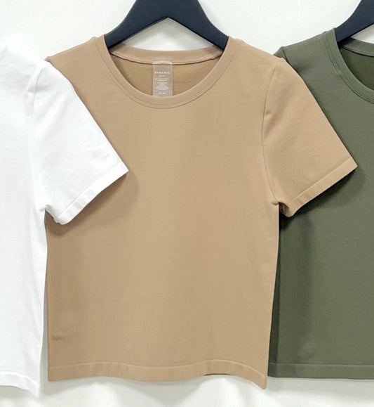 Nude Short Sleeve Sleek Crop