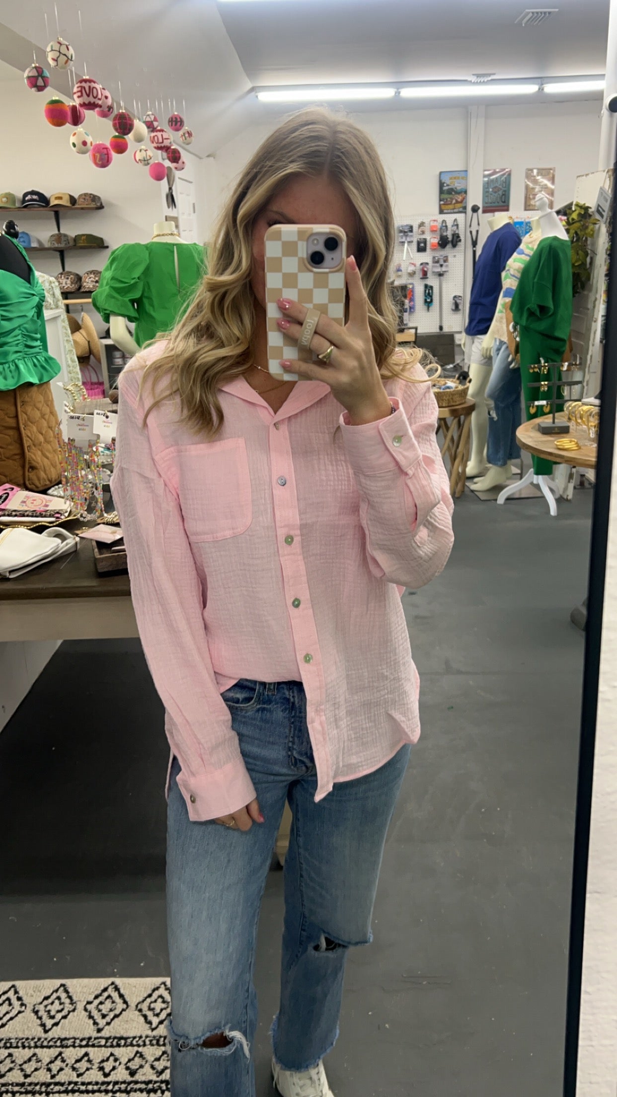 Bennett Pink Mist Button Up