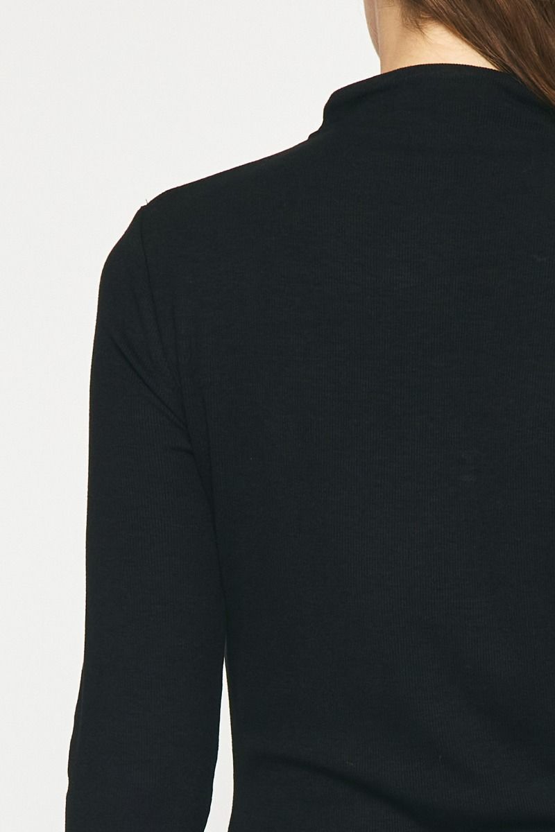 Ribbed Mock Neck Long Sleeve