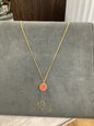 JV Fleur-de-LIS Solitaire Necklace Iridescent Coral