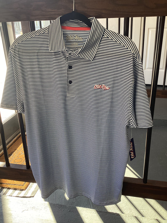 Old Row Striped Polo Blue