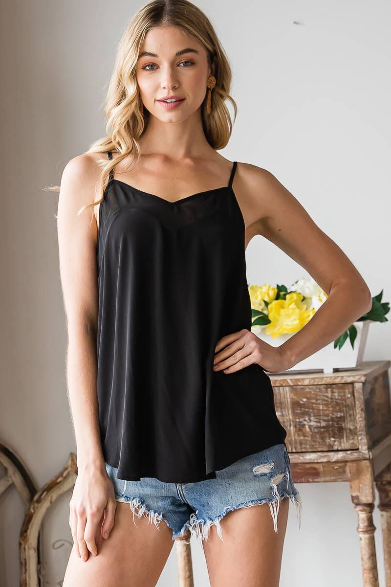 Heyson - ET1209 LIGHTWEIGHT V-NECK CAMI WITH SHEER PANELS