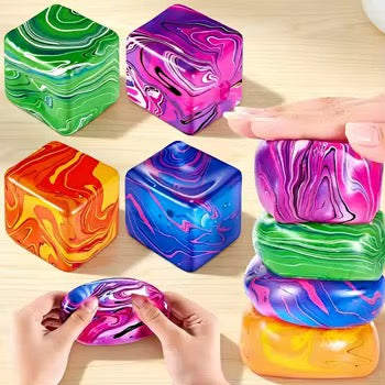 Squishy Cube (Solid, Swirl, Glitter)