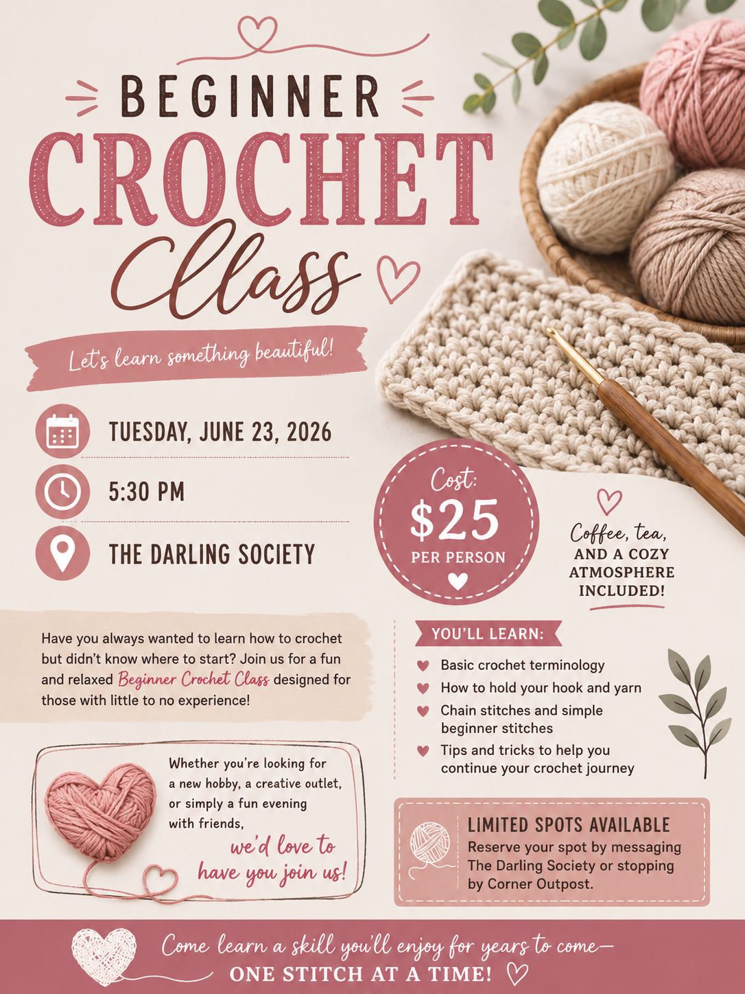 Beginner Crochet Class