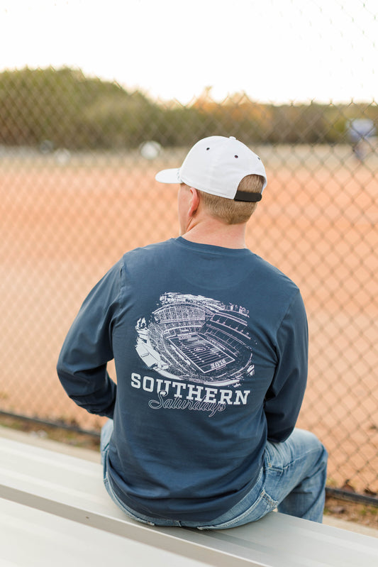 Bleacher Blue Stadium Long Sleeve Tee