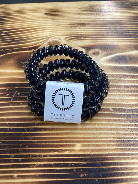Teleties balck spiral hair ties 3 pack 