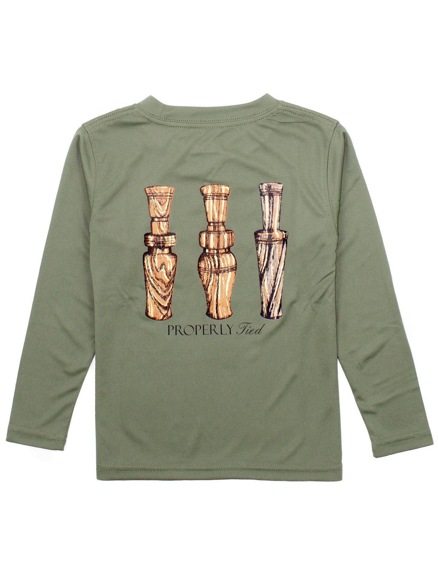 Properly Tied Boys Performance Tee LS Duck Calls