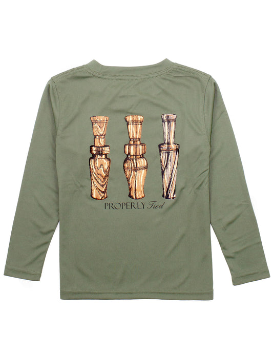 Properly Tied Boys Performance Tee LS Duck Calls