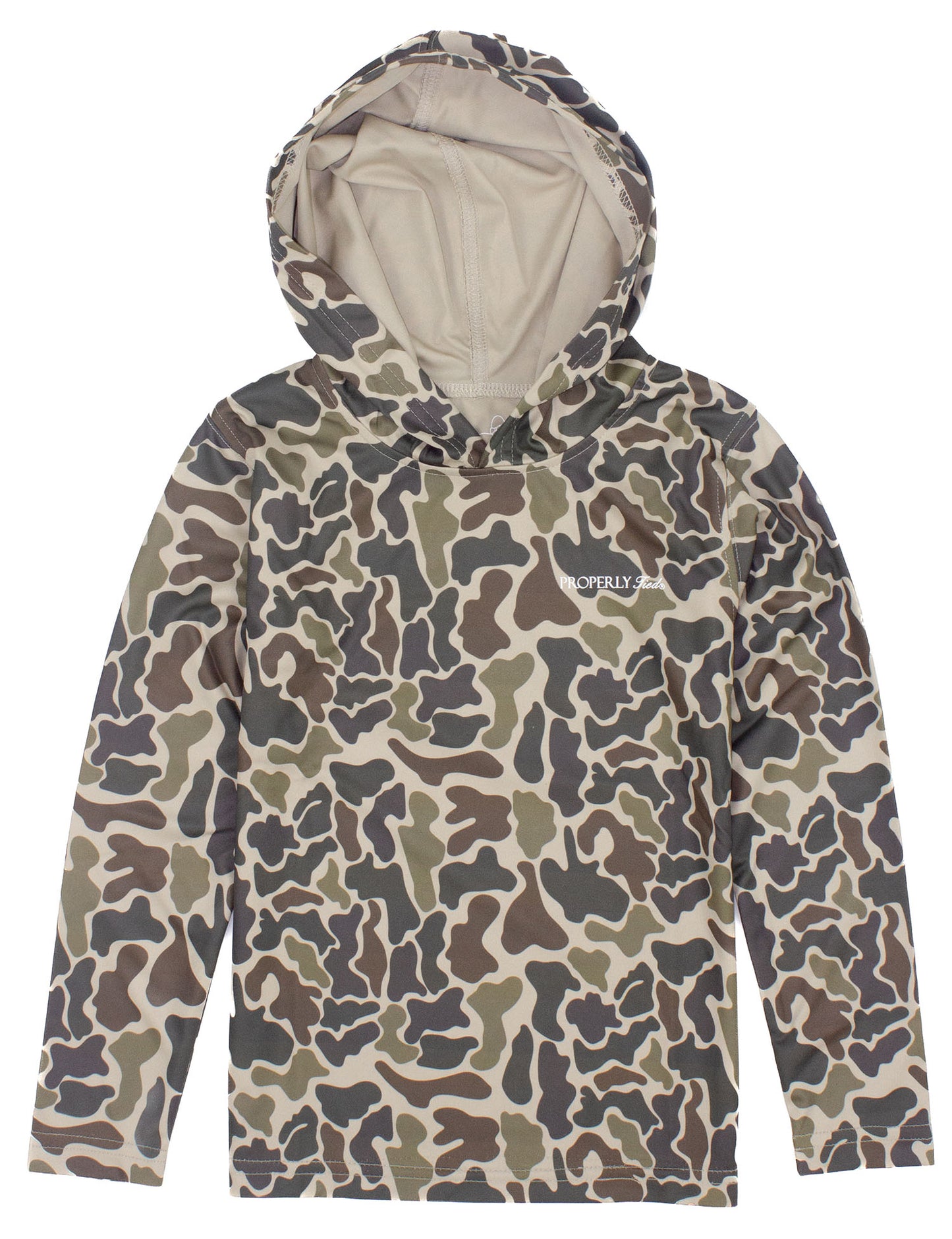 Properly Tied Boys Sportsman Performance Hoodie Vintage Camo
