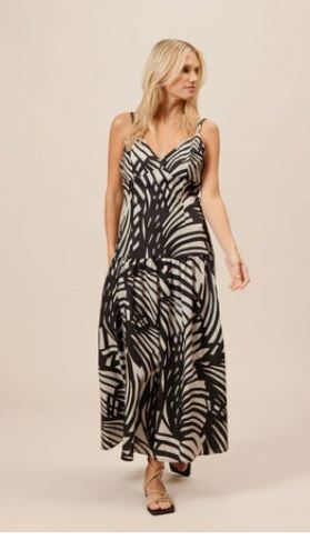 Nalani Maxi Dress Black Taupe