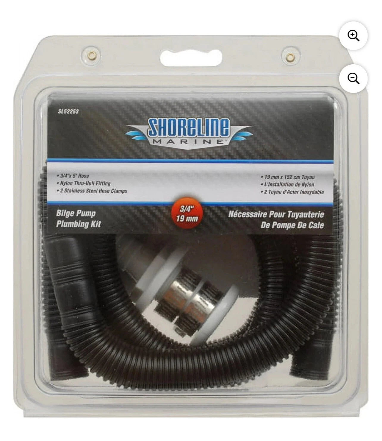 Shoreline Marine 3/4-inch bilge pump hose kit for boat installation