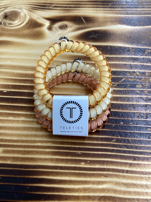 Teleties neutral spiral hair ties 3 pack bracelet style