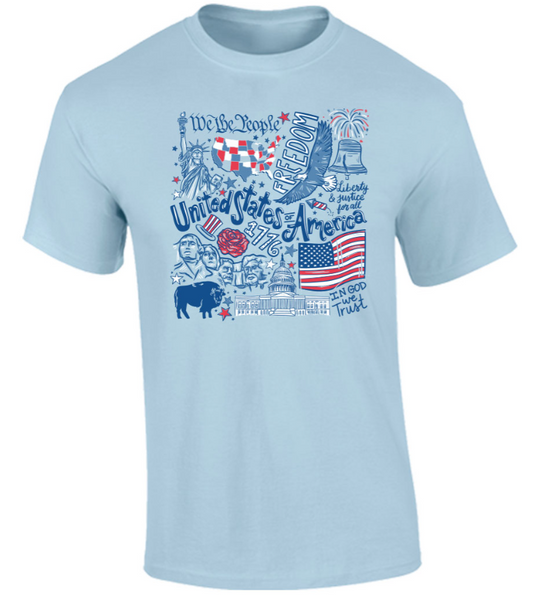 Southernology® USA Icons Comfort Color Chambray Statement Tee